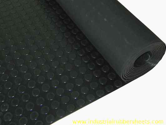 1 - 1.5m Width Round Button Industrial Rubber Sheet , Anti-slip Rubber Flooring Sheet