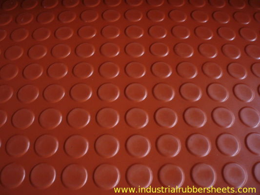 1 - 1.5m Width Round Button Industrial Rubber Sheet , Anti-slip Rubber Flooring Sheet