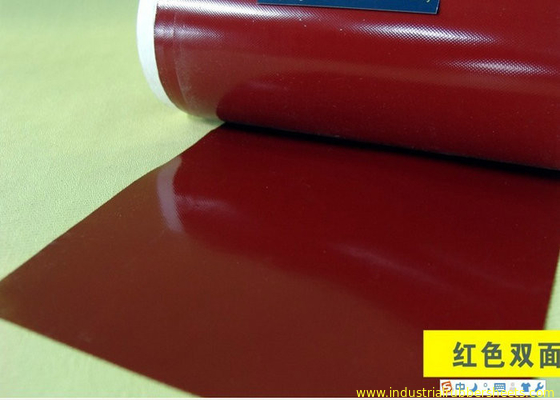 डार्क रेड हीट प्रतिरोधी सिलिकॉन रबड़ शीट रोल्स 1PLY कपड़ा सम्मिलित करने के लिए प्रबलित