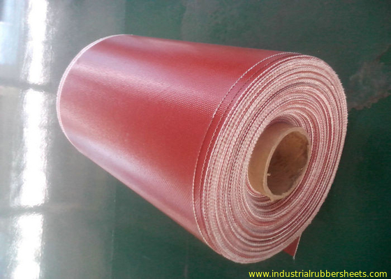 20 - 100 मीटर लंबाई पीटीएफई लेपित शीसे रेशा कपड़ा निर्माण, लाल रंग के लिए लौ retardant के साथ