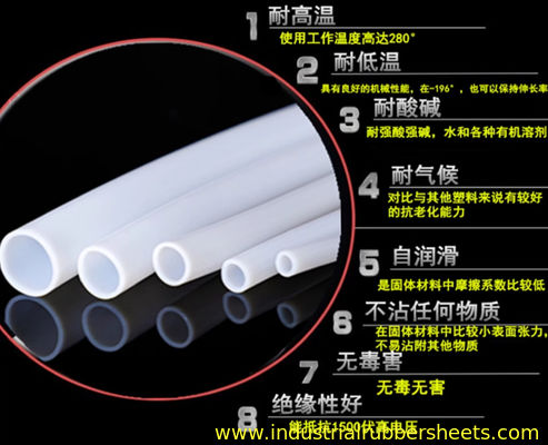 Id1mm X Od2mm X 100m उच्च तापमान के लिए सफेद PTFE नली